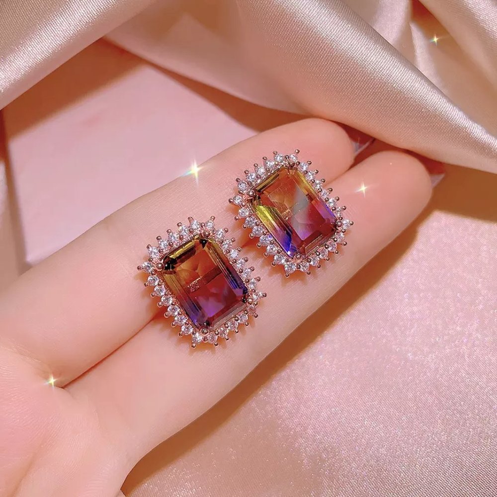 CZ Sunset Earrings Rose gold